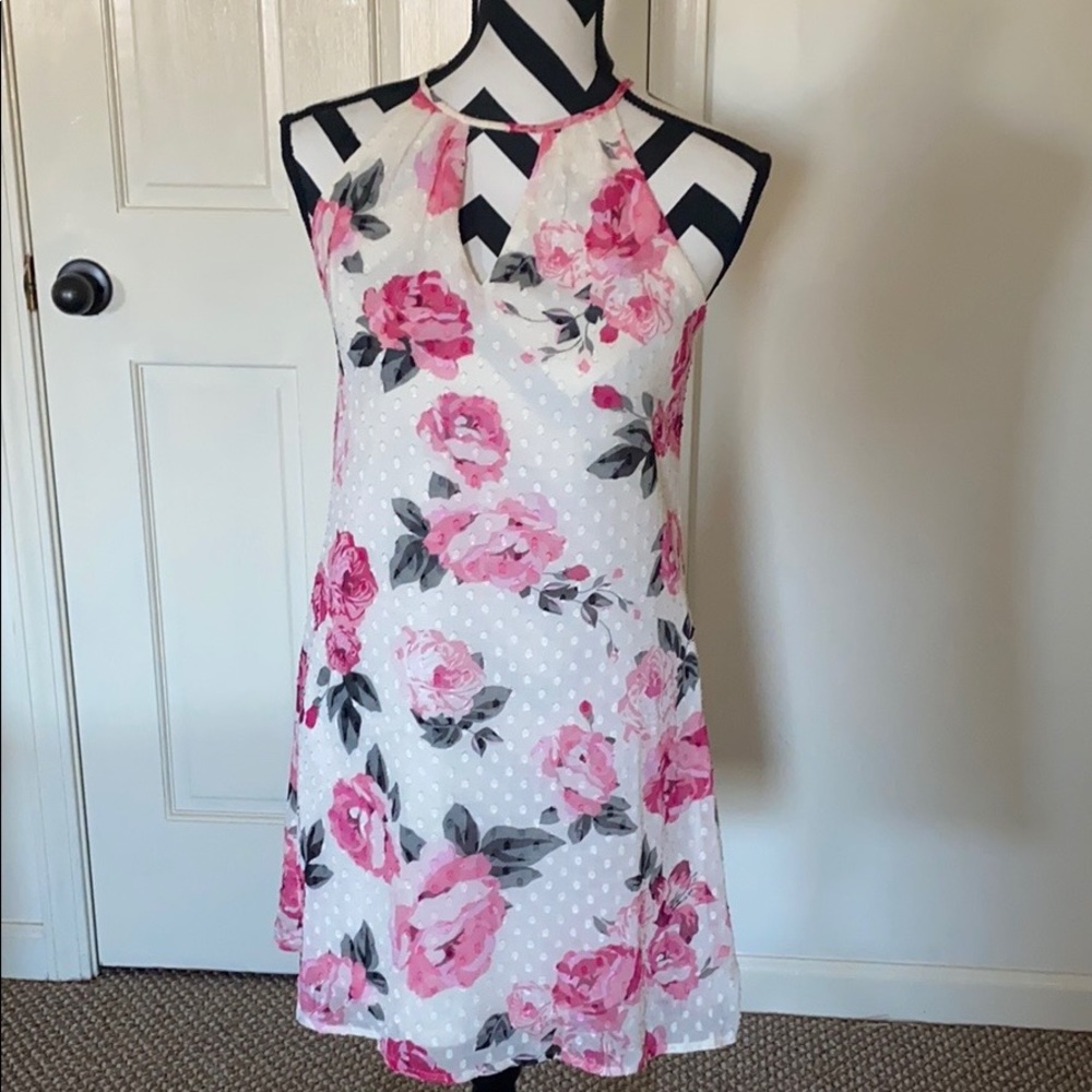 Candies XS pink and ivory floral dress